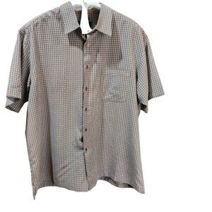 Joseph & Feiss Shirt Men's XL Short Sleeve Button Up Plaid Shirt Classic